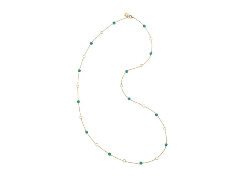 18KT YELLOW GOLD CHAIN WITH TURQUOISES ACCESSORIES CHANTECLER 42997