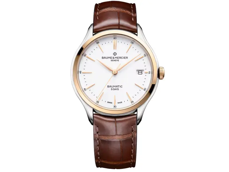 AUTOMATIC MEN'S WATCH STEEL-GOLD/LEATHER CLIFTON BAUME & MERCIER M0A10401