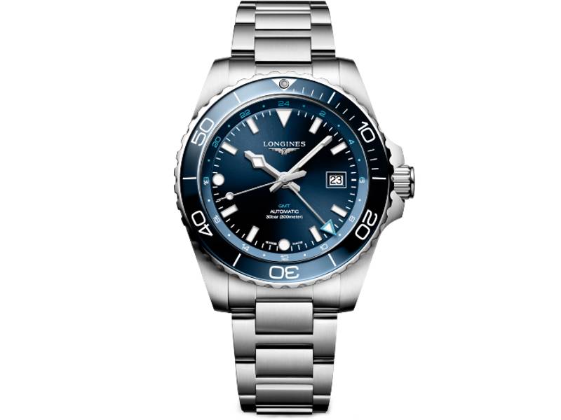 AUTOMATIC MEN'S WATCH STAINLESS STEEL/STEEL CERAMIC BEZEL GMT HYDROCONQUEST LONGINES L3.890.4.96.6