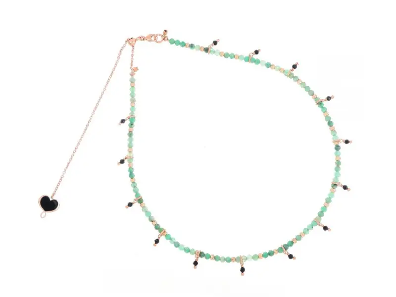 SILVER NECKLACE WITH EMERALDS AND SPINEL MAMAN ET SOPHIE GHISF2SMSP
