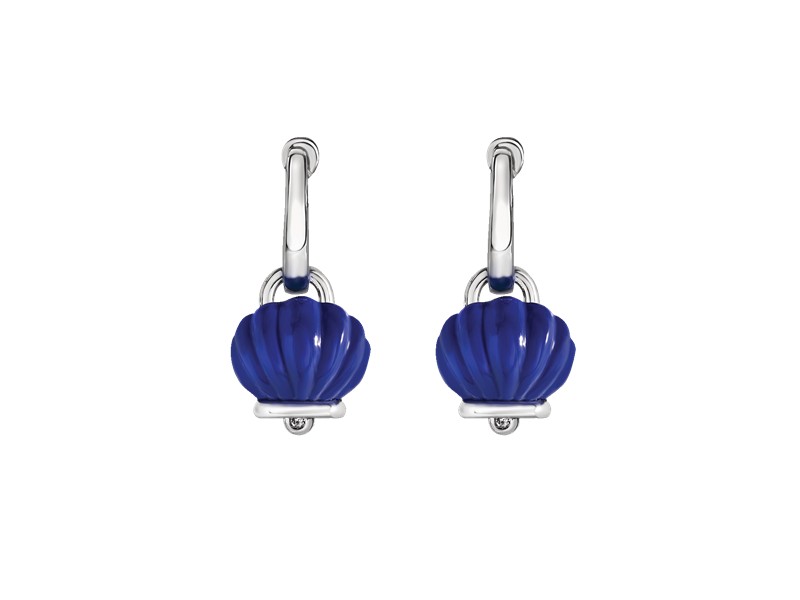 ORECCHINI CAMPANELLA IN ARGENTO E BIORESINA COLOR LAPISLAZULI E DUE DIAMANTI CHANTECLER  44038