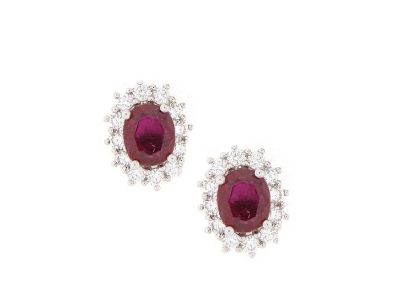 ORECCHINI ORO BIANCO RUBINI E DIAMANTI JUNIORB IGI56887