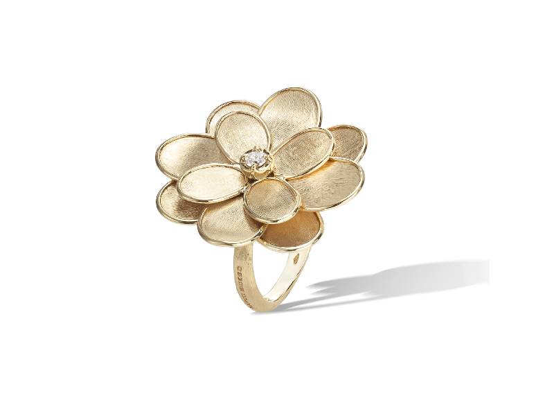 YELLOW GOLD RING WITH DIAMOND PETALI MARCO BICEGO AB606-B