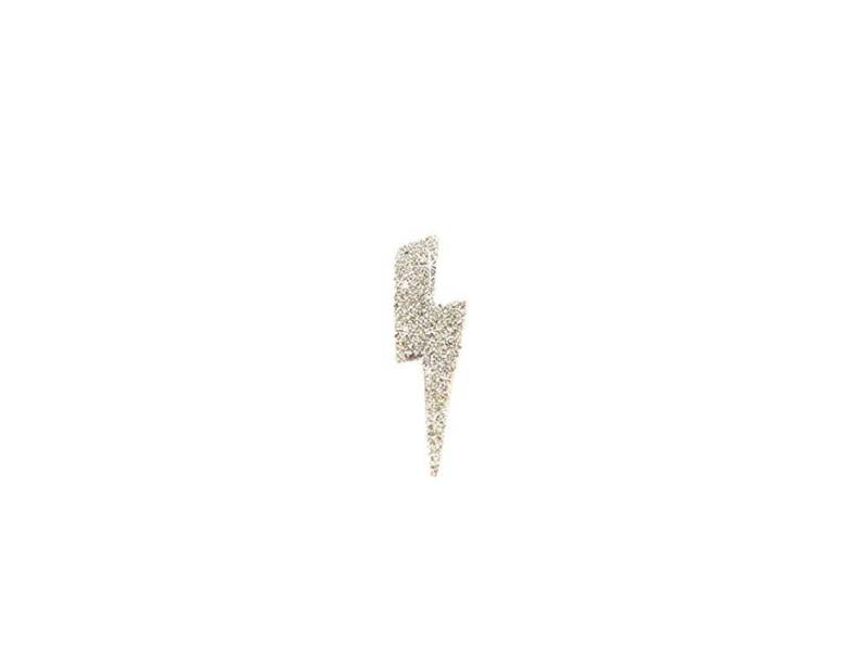 SINGLE STUD EARRING WITH THUNDERBOLT IN WHITE DIAMOND DUST AURUM MAMAN ET SOPHIE ORPOW47B