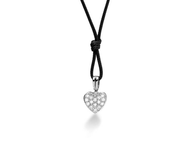 HEART PENDANT WHITE GOLD PAVÉ MICRO LE BEBE' LBB541/C