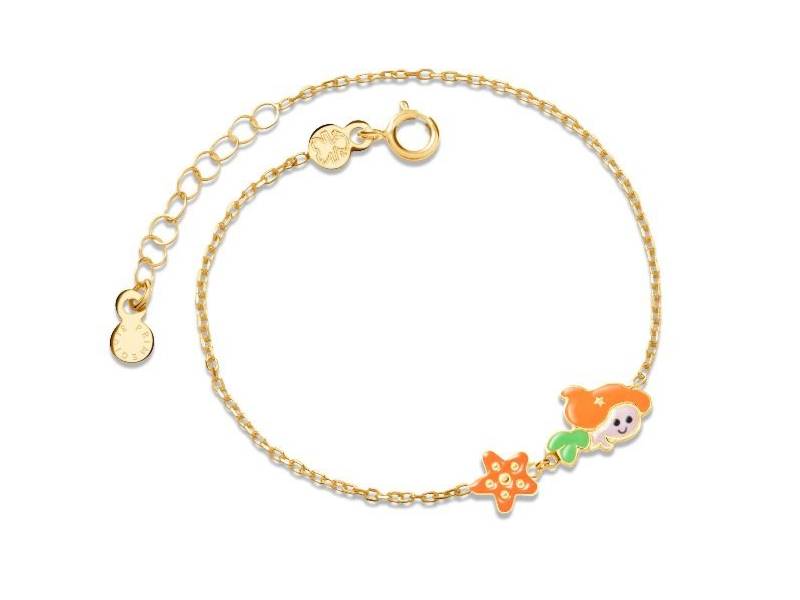 BRACCIALE FIABE ORO GIALLO 9KT SIRENETTA E STELLA MARINA PRIMEGIOIE LE BEBE' PMG091