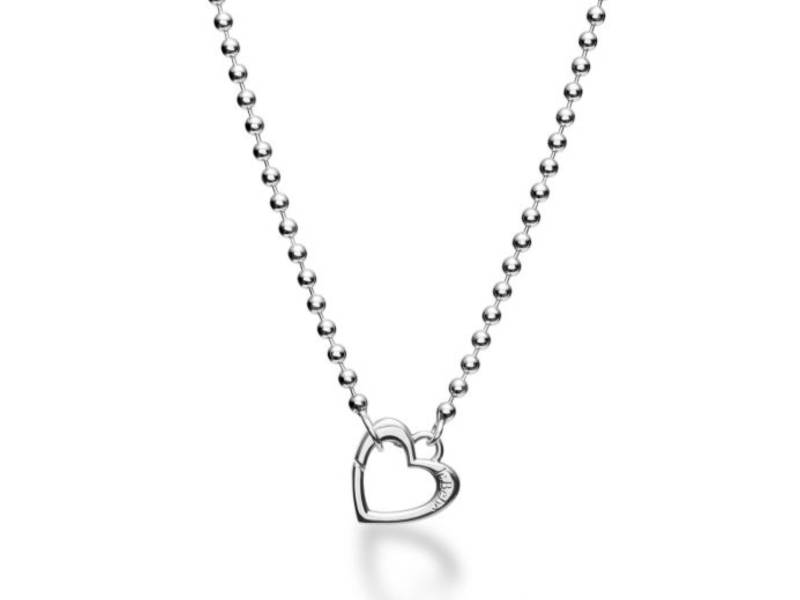 SILVER NECKLACE WITH HEART-SHAPED CLASP LOCK YOUR LOVE LE BEBE' LBBA163