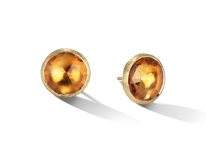 STUD EARRINGS IN YELLOW GOLD WITH COLOURED GEMSTONES LARGE MODEL JAIPUR MARCO BICEGO OB1739