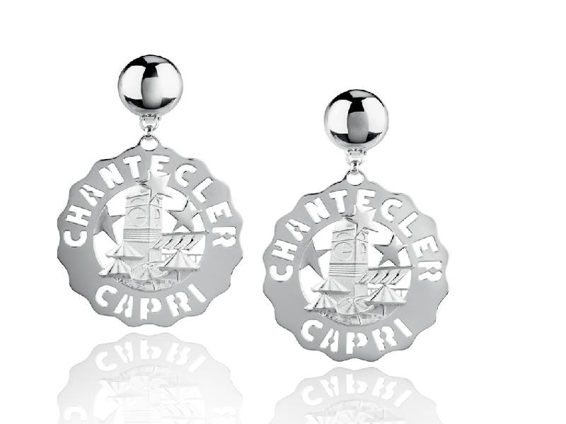 SILVER LARGE LOGO PIAZZETTA EARRINGS  ET VOILA' CHANTECLER 38909