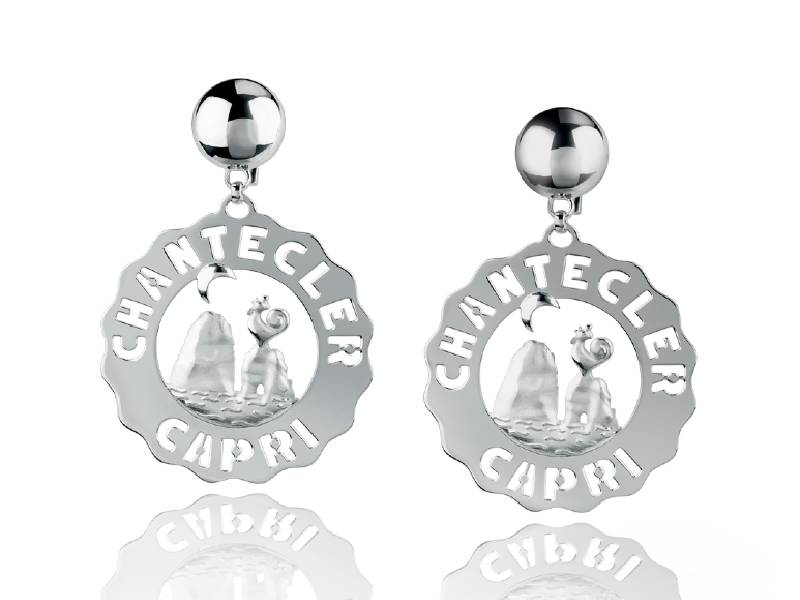 SILVER LARGE LOGO FARAGLIONI EARRINGS ET VOILA' CHANTECLER 38910