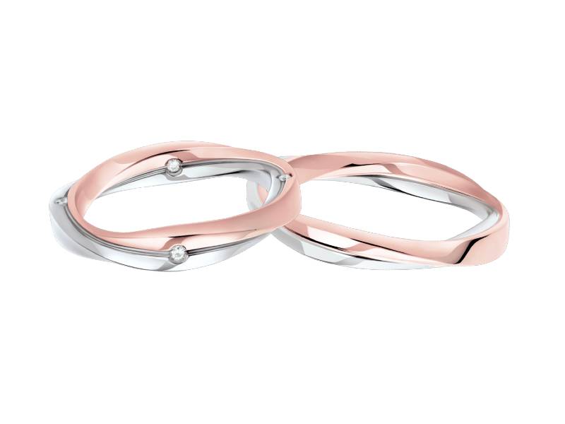 COPPIA FEDI ORO ROSA E ORO BIANCO CON DIAMANTI GIOVANNA POLELLO 3236 DBR - 3236 UBR