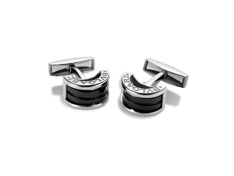 SILVER CUFFLINKS WITH CERAMIC BZERO1 BULGARI GM855817