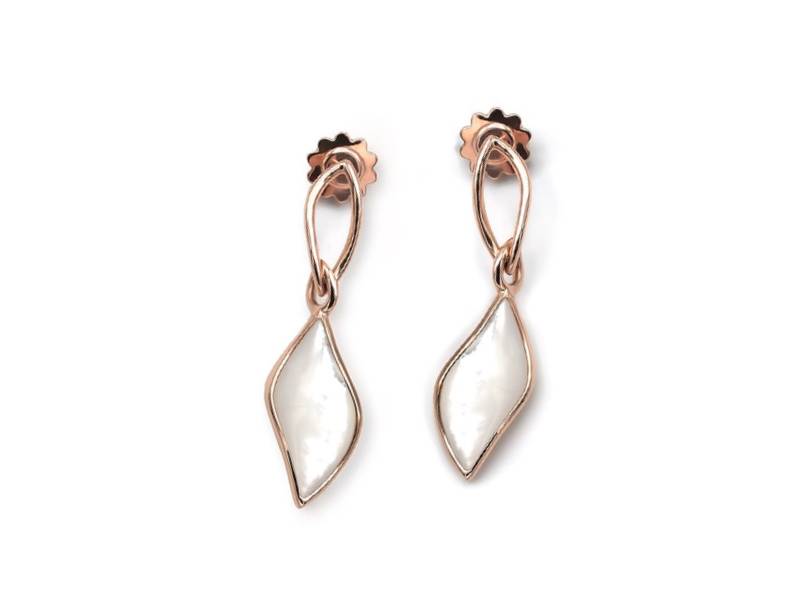 ROSE GOLD AND MOTHER OF PEARL EARRINGS NAVETTES MATTIOLI MOR75074R