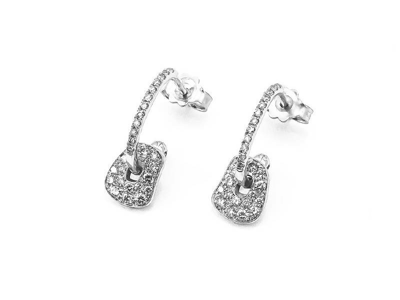 WHITE GOLD EARRINGS WITH DIAMONDS MINI PUZZLE FULL PAVE' MATTIOLI MOR054B102W