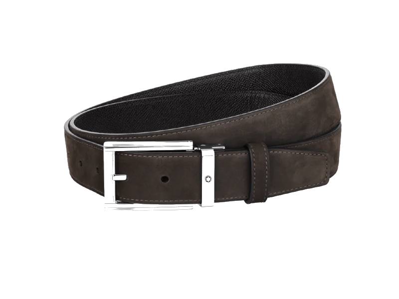 SELF- ADJUSTABLE REVERSIBLE BLACK/BROWN BELT WITH RECTANGULAR PIN BUCKLE MONTBLANC 126041