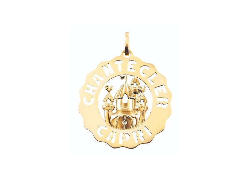 YELLOW GOLD 18KT LARGE CHARM CASTLE LOGO CHANTECLER 31481