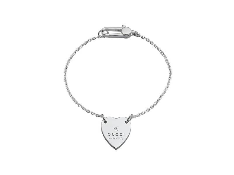 BRACCIALE ARGENTO CON CUORE TRADEMARK GUCCI YBA223513001