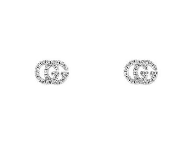 18KT WHITE GOLD STUD EARRINGS WITH DIAMONDS GGRUNNING GUCCI YBD48167800100U